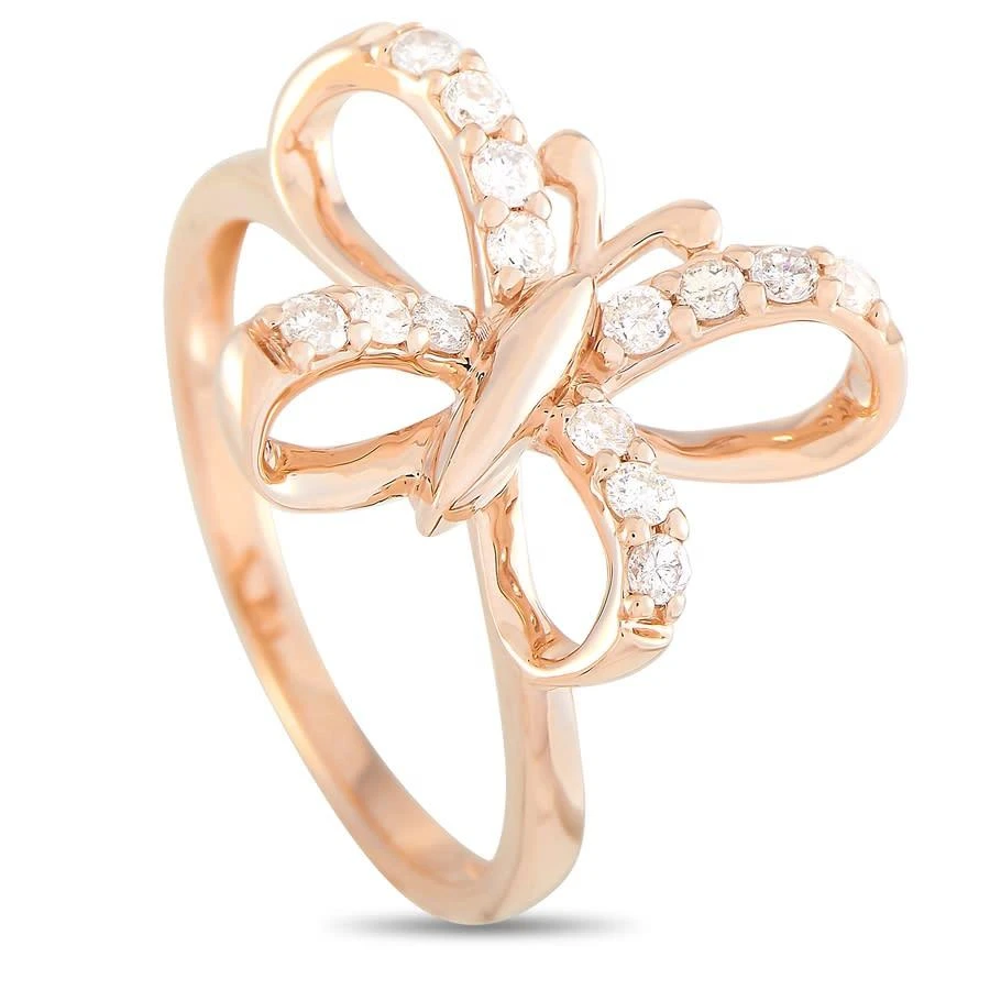 商品LB Exclusive|14K Rose Gold 0.30 ct Diamond Butterfly Ring,价格¥3459,第1张图片