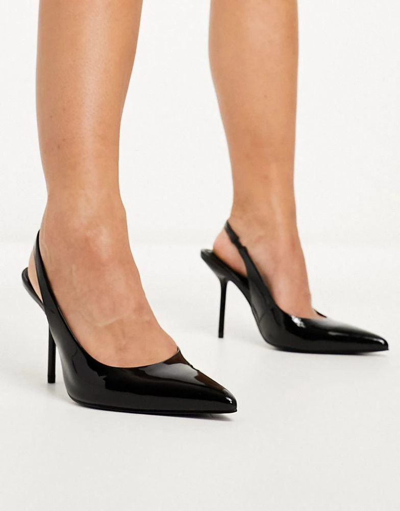 商品ASOS|ASOS DESIGN Wide Fit Porsha slingback high heeled shoes in black,价格¥220,第4张图片详细描述