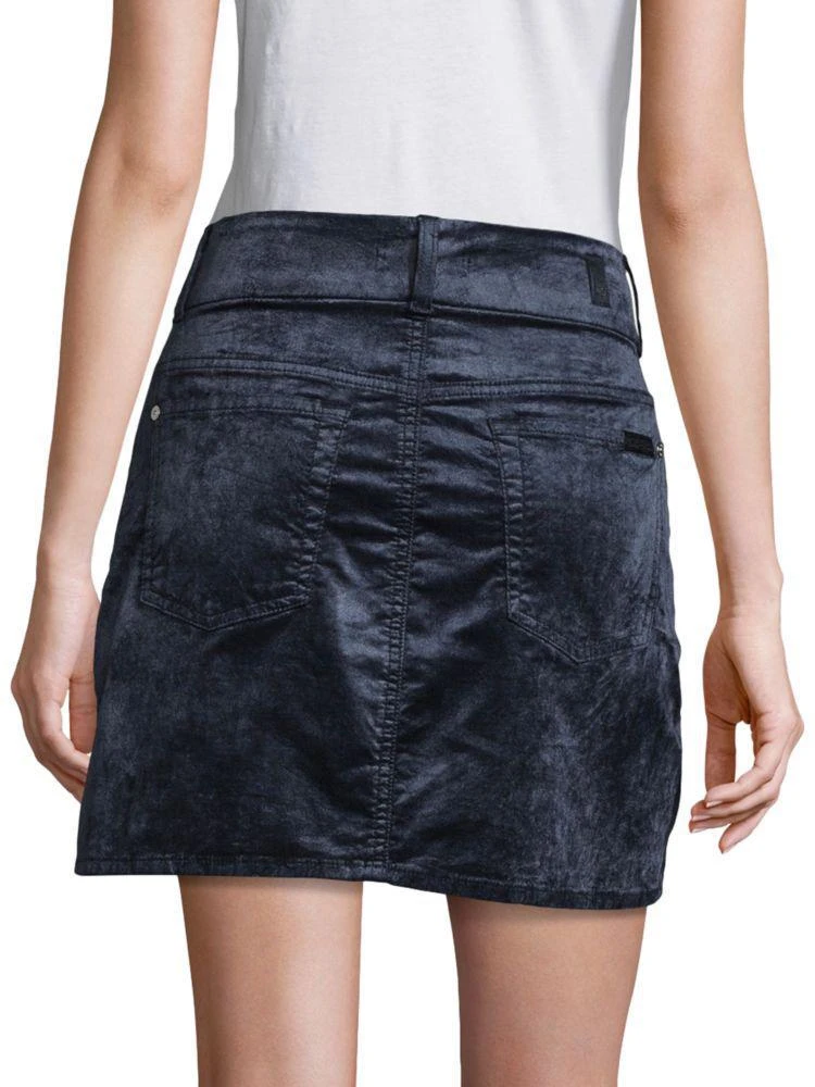 商品7 For All Mankind|前拉链天鹅绒短裙,价格¥1496,第2张图片详细描述