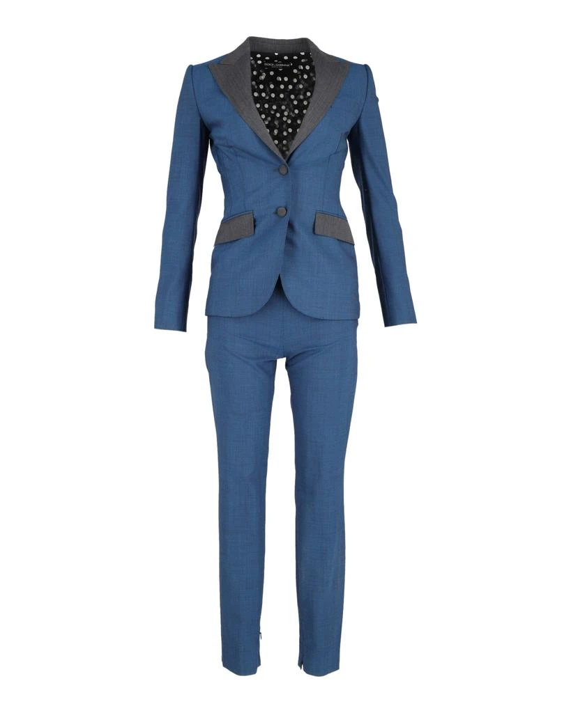 商品[二手商品] Dolce & Gabbana|Blazer and Trousers Set in Blue Cotton,价格¥2177,第1张图片