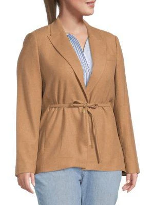 商品Vince|​Flannel Tie Front Blazer,价格¥1103,第1张图片