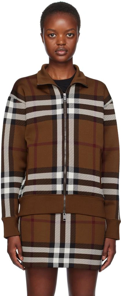 商品Burberry|Brown Check Track Jacket,价格¥14230,第1张图片