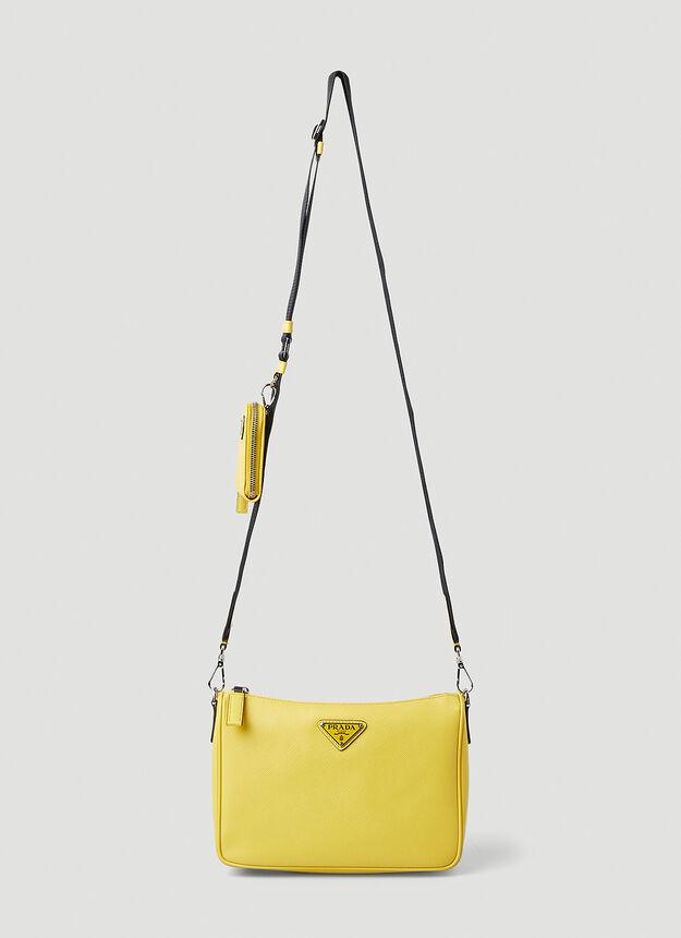 Logo Plaque Crossbody Bag in Yellow商品第1张图片规格展示