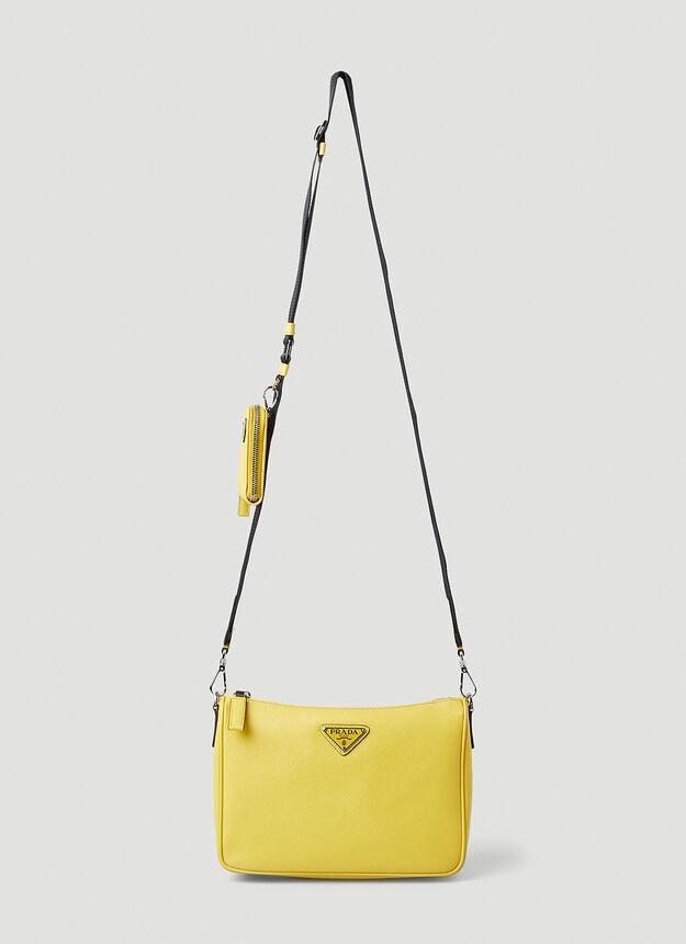 商品Prada|Logo Plaque Crossbody Bag in Yellow,价格¥16385,第1张图片