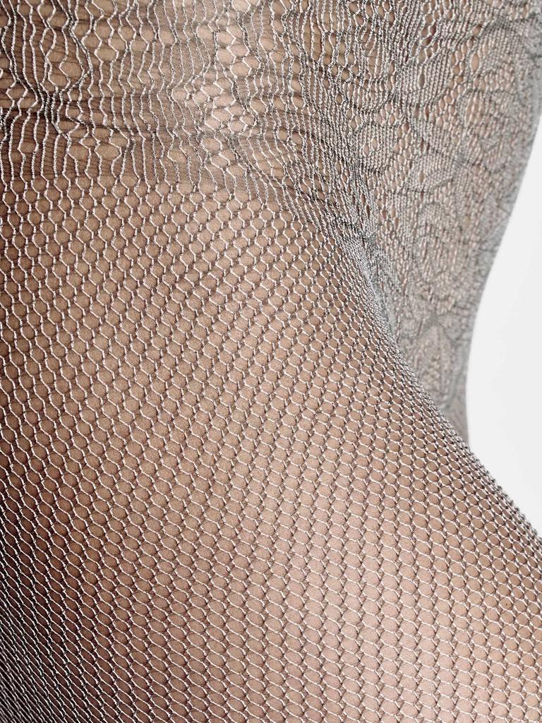 Wolford Ladies Black/Ash Hayden Two-tone Net Tights, Size Medium商品第3张图片规格展示