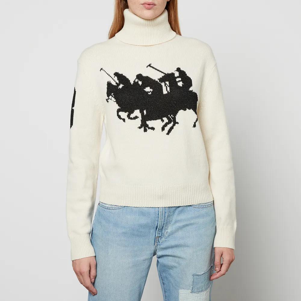 Polo Ralph Lauren Jacquard-Logo Wool and Cashmere-Blend Jumper商品第1张图片规格展示