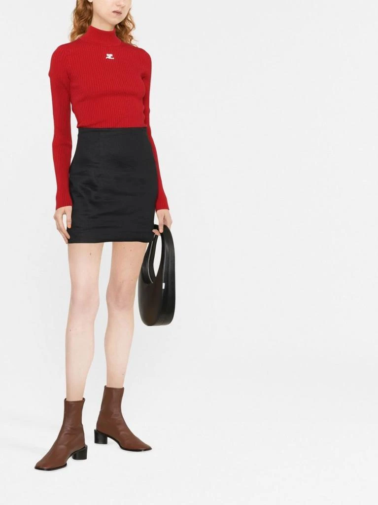 商品Courrèges|Fitted Red Ribbed Knit Sweater With Embroidered Logo,价格¥3449,第2张图片详细描述