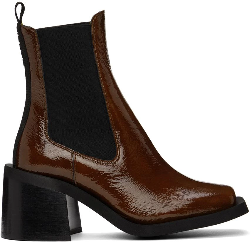 商品Ganni|Brown Heeled Chelsea Boots,价格¥1222,第1张图片