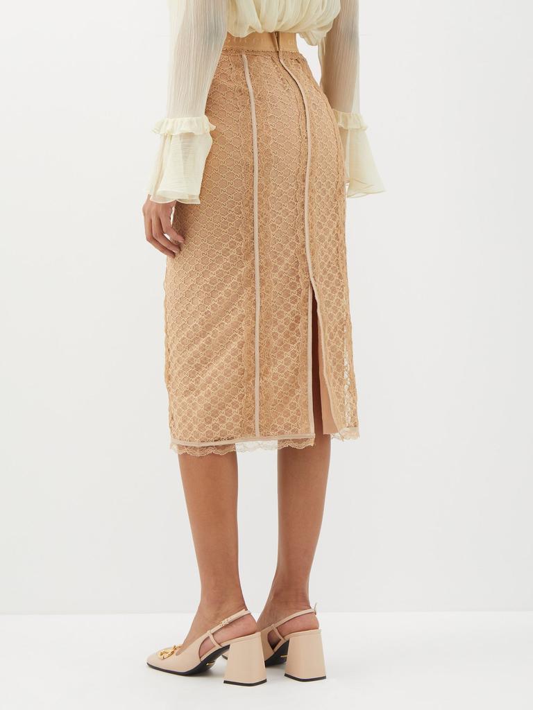商品Gucci|GG-embroidered lace midi skirt,价格¥12265,第7张图片详细描述