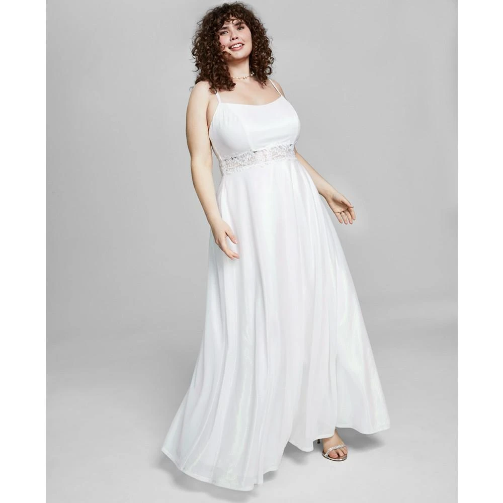 商品City Studios|Trendy Plus Size Metallic Sleeveless Gown,价格¥448,第1张图片