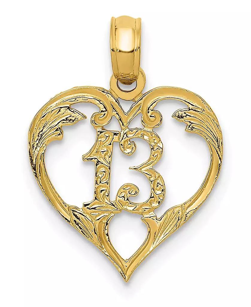 商品Macy's|13 in Heart Pendant in 14k Yellow Gold,价格¥1305,第1张图片