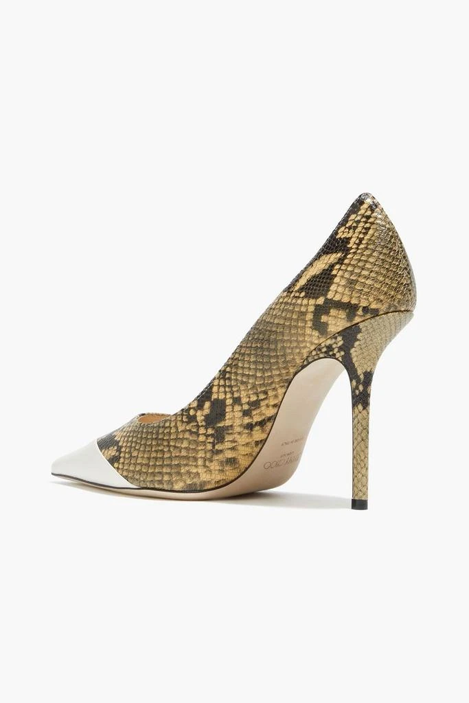 商品Jimmy Choo|Leather-paneled snake-effect leather pumps,价格¥3191,第3张图片详细描述