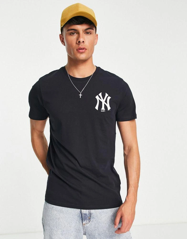 商品New Era|New Era New York Yankees food backprint t-shirt in navy,价格¥169,第4张图片详细描述