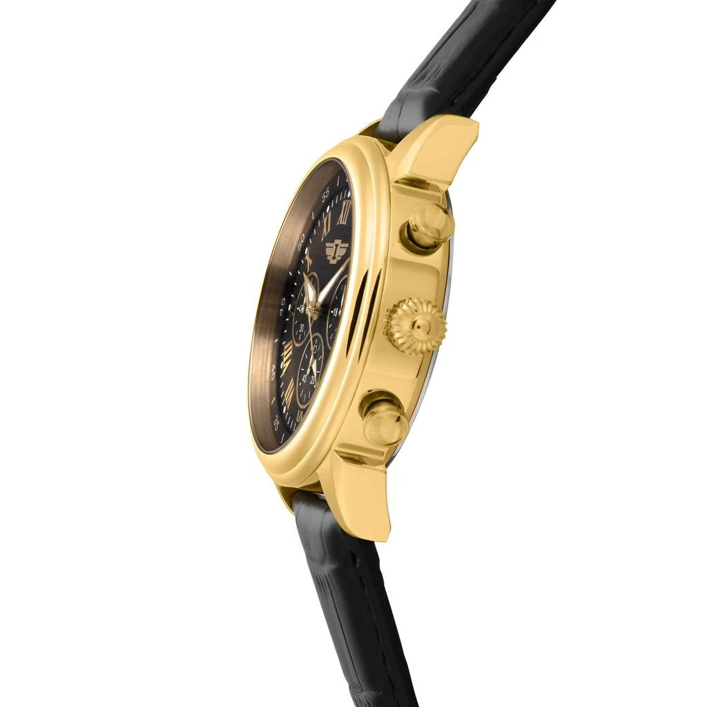 商品Invicta|Invicta IBI-90242-003 Men's I by Invicta Collection Gold Tone Stainless Steel Quartz and Black Leather Band Watch,价格¥410,第3张图片详细描述