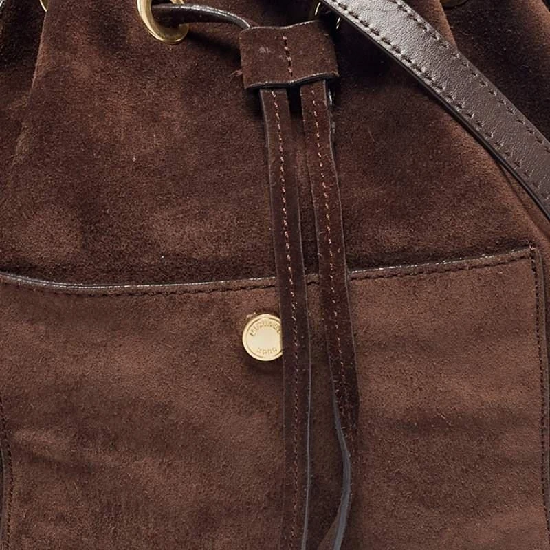 商品[二手商品] Michael Kors|Michael Kors Dark Brown Suede and Leather Greenwich Bucket Bag,价格¥803,第5张图片详细描述