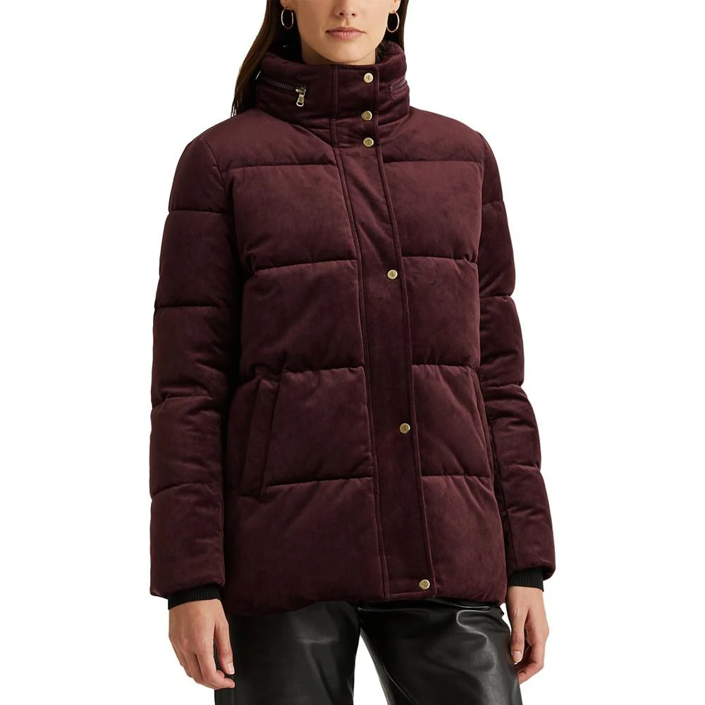 商品Ralph Lauren|Women's Velvet Hooded Puffer Coat,价格¥1874,第1张图片