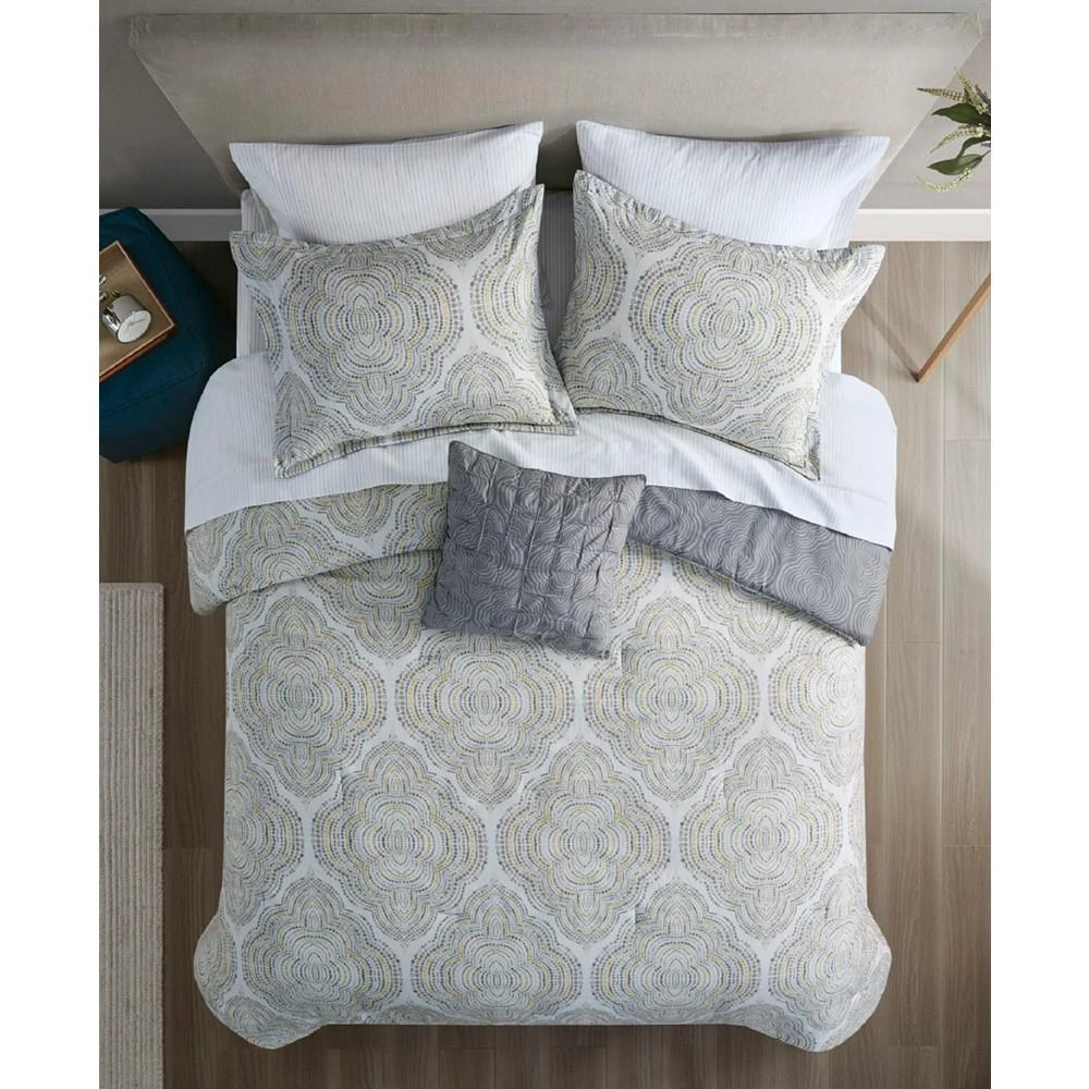 商品Madison Park Essentials|CLOSEOUT! Domino Medallion 8 Piece Reversible Comforter Set,价格¥493,第3张图片详细描述