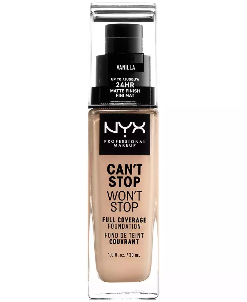 商品NYX Professional Makeup|Can't Stop Won't Stop Full Coverage Foundation, 1-oz.,价格¥97,第1张图片