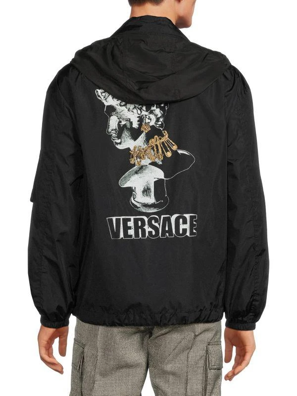 商品Versace|Graphic Nylon Hooded Jacket,价格¥3891,第2张图片详细描述