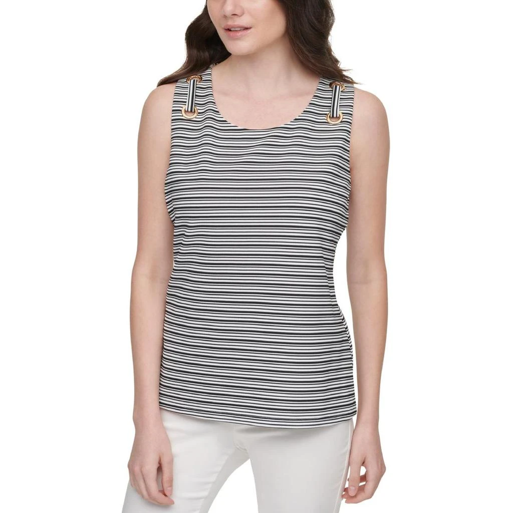 商品Calvin Klein|Calvin Klein Womens Grommet Striped Tank Top,价格¥76,第1张图片
