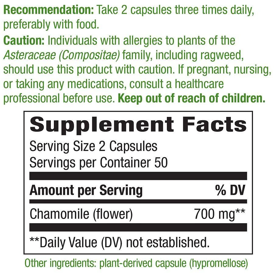 商品Nature's Way|Chamomile Flower Capsules,价格¥104,第4张图片详细描述