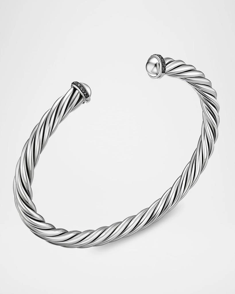 商品David Yurman|Men's Cable Cuff Bracelet in Silver with Diamonds, 6mm,价格¥4594,第2张图片详细描述