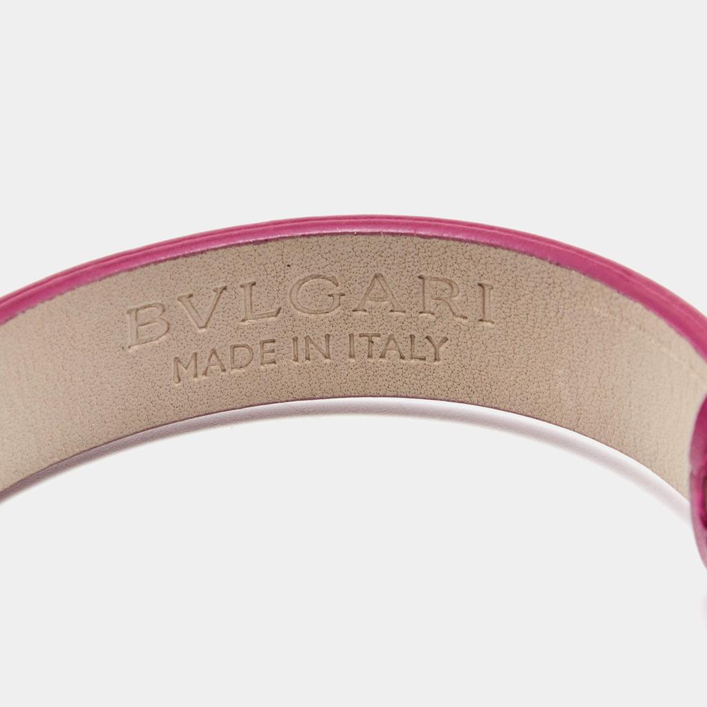 Bvlgari Diva's Dream Pink Leather Enamel Gold Plated Wrap Bracelet商品第6张图片规格展示