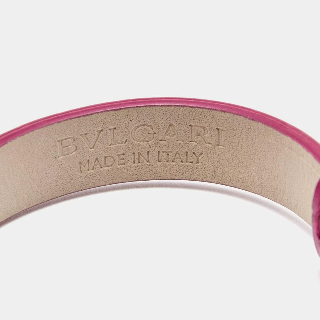 Bvlgari Diva's Dream Pink Leather Enamel Gold Plated Wrap Bracelet 商品