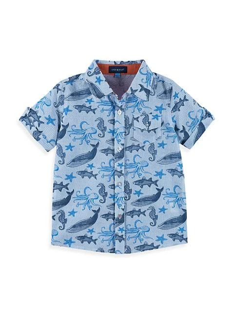 商品Andy & Evan|Little Boy's 2-Piece Oxford Short-Sleeve Shirt & Shorts Set,价格¥221,第3张图片详细描述