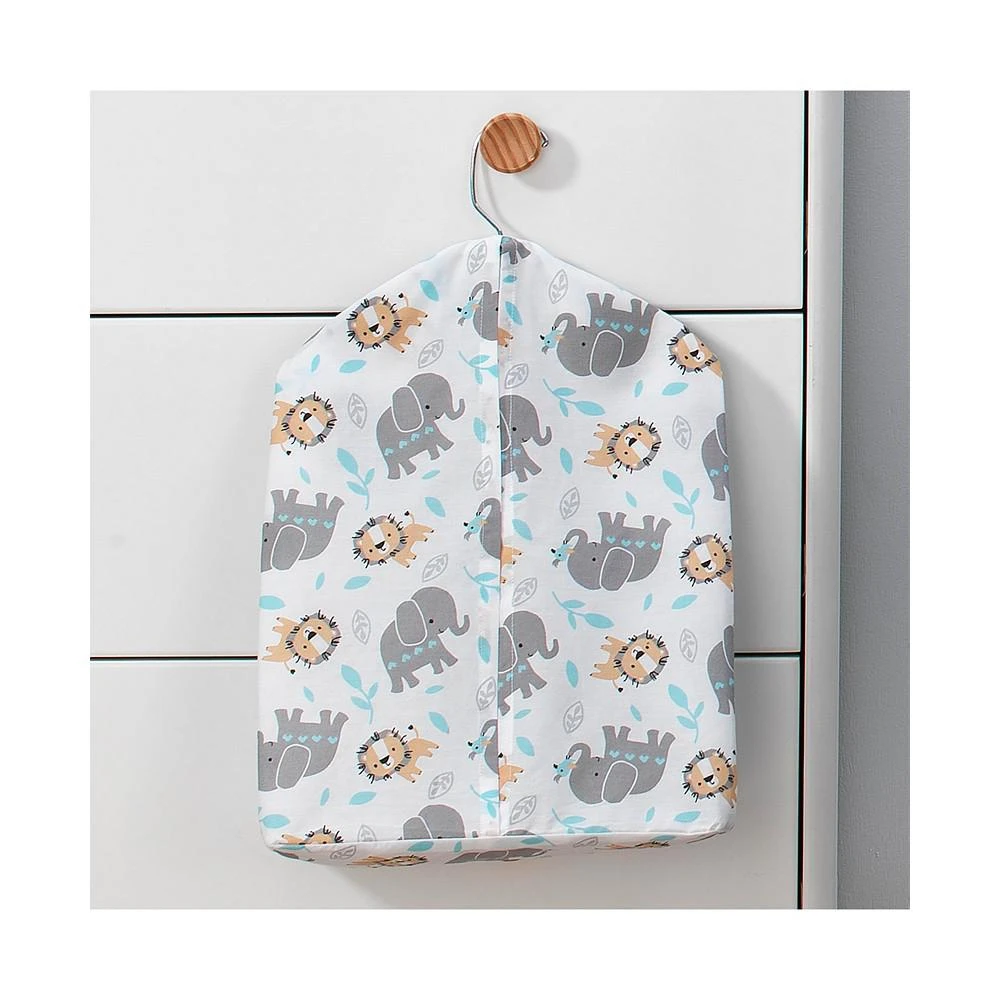 商品Bedtime Originals|Jungle Fun Gray/Blue Elephant and Lion Diaper Stacker,价格¥112,第2张图片详细描述