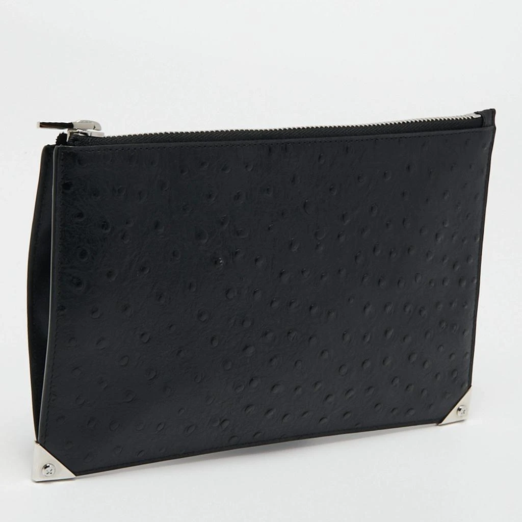 商品[二手商品] Alexander Wang|Alexander Wang Black Ostrich Embossed Leather Clutch,价格¥1764,第3张图片详细描述