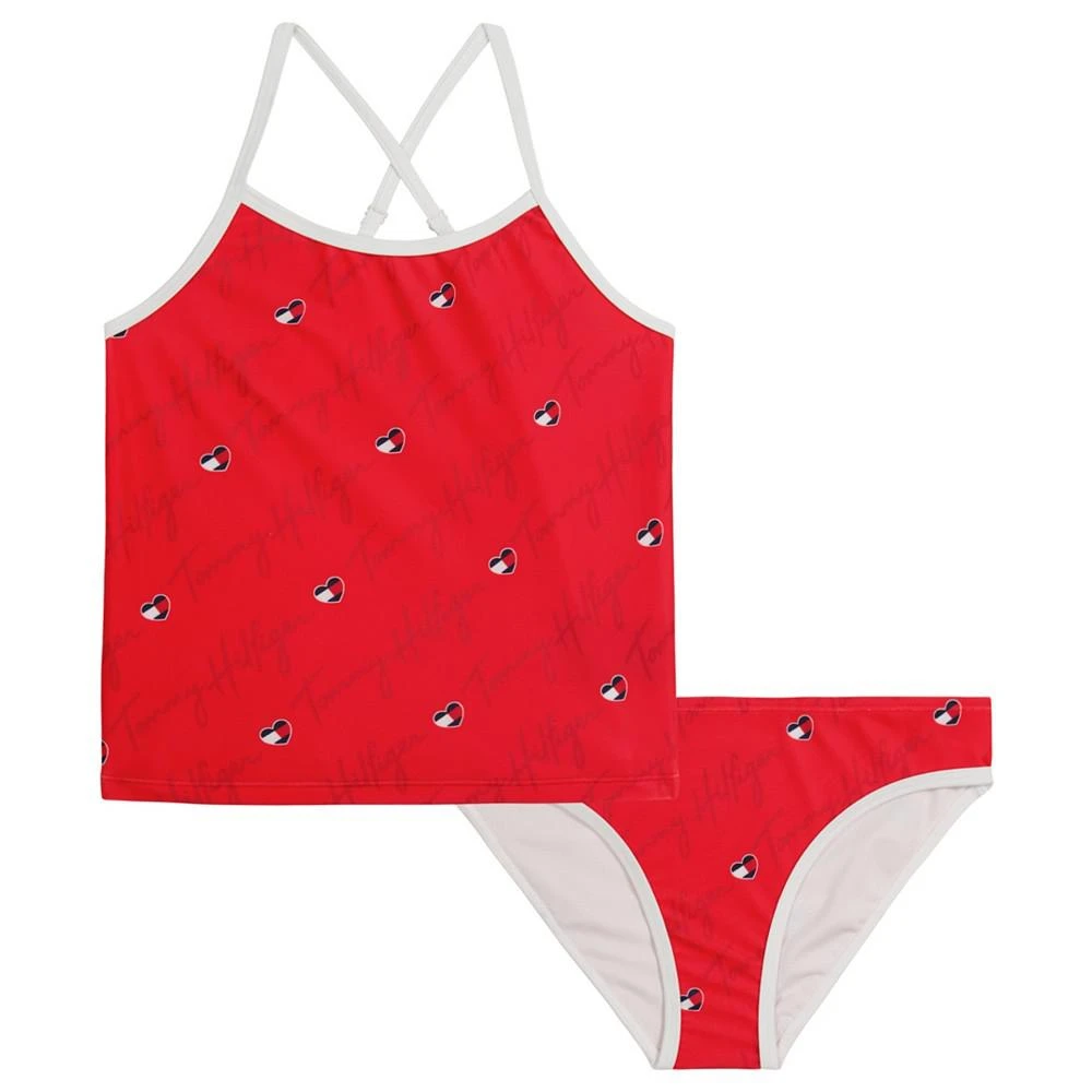 商品Tommy Hilfiger|Toddler Girls Tonal Script Tankini Swimsuit, 2 Piece Set,价格¥62,第1张图片