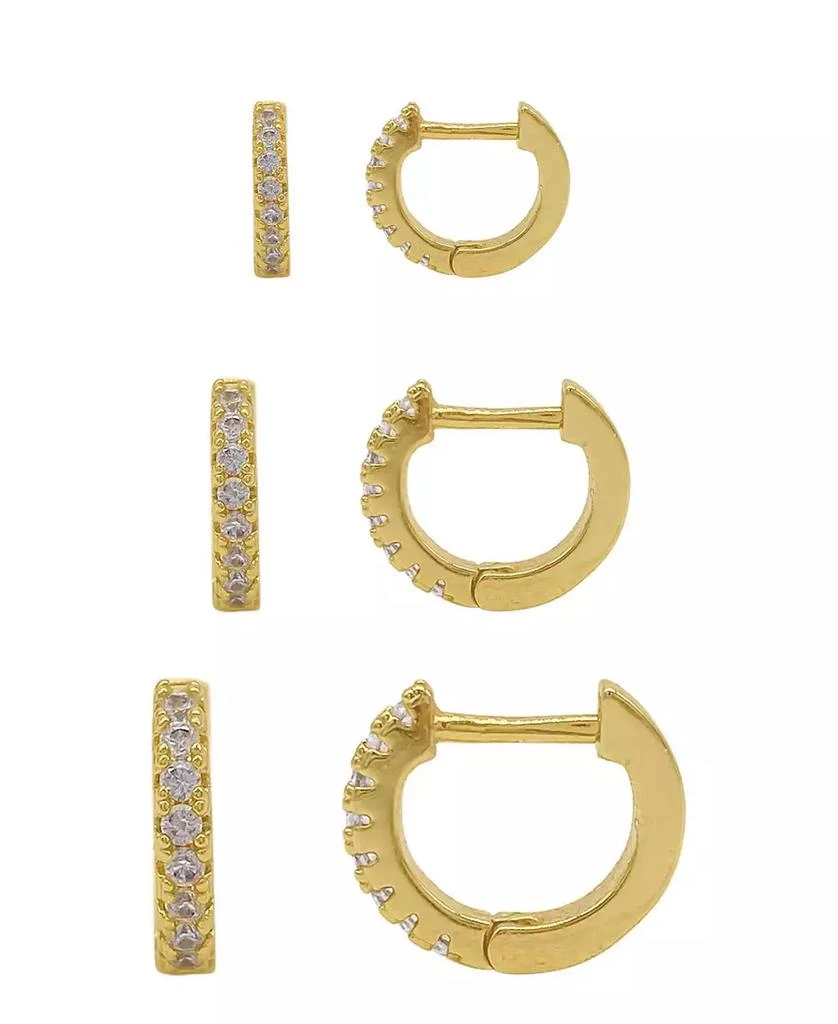 商品ADORNIA|14K Gold Plated Huggie Hoop Earring Pack, 6 Pieces,价格¥125,第1张图片