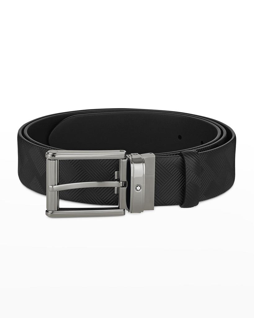 Men's Black 35mm Leather Belt商品第1张图片规格展示
