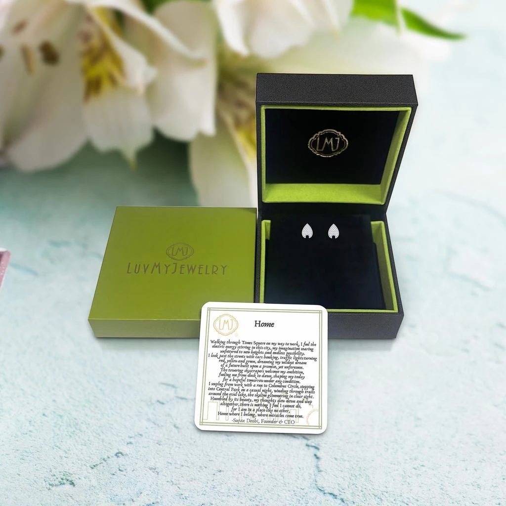 商品LuvMyJewelry|Raindrop Sterling Silver Diamond Stud Earring,价格¥2201,第4张图片详细描述