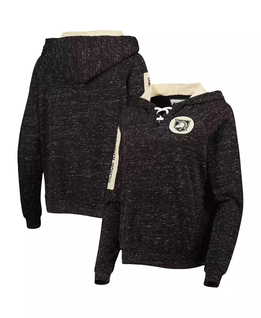 商品Colosseum|Women's Black Army Black Knights The Devil Speckle Lace-Placket Raglan Pullover Hoodie,价格¥308,第1张图片