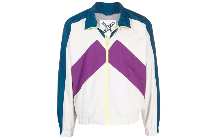 商品[国内直发] Kenzo|休闲拼色拉链运动夹克外套 男款 白色,价格¥1329,第1张图片