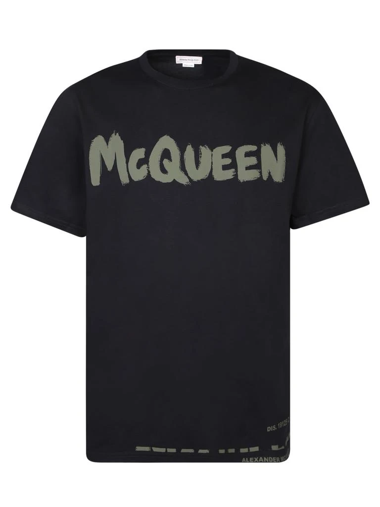 商品Alexander McQueen|Graffiti Black/khaki T-shirt,价格¥2821,第1张图片