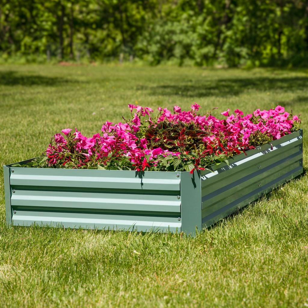 商品Sunnydaze|Galvanized Steel Rectangle Raised Garden Bed - 3' x 6',价格¥747,第4张图片详细描述