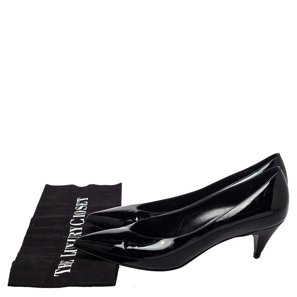 Saint Laurent Black Patent Leather Kitten Heel Pumps Size 37.5 商品
