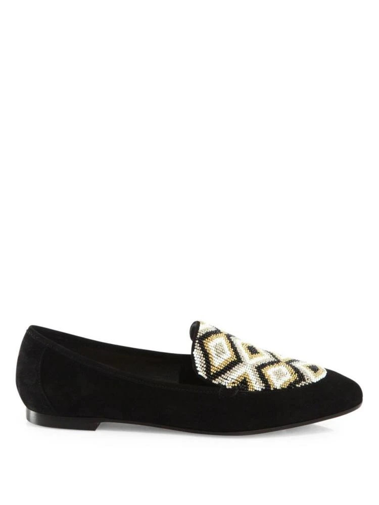 商品Aquazzura|Masai Beaded Suede Loafers,价格¥2412,第5张图片详细描述