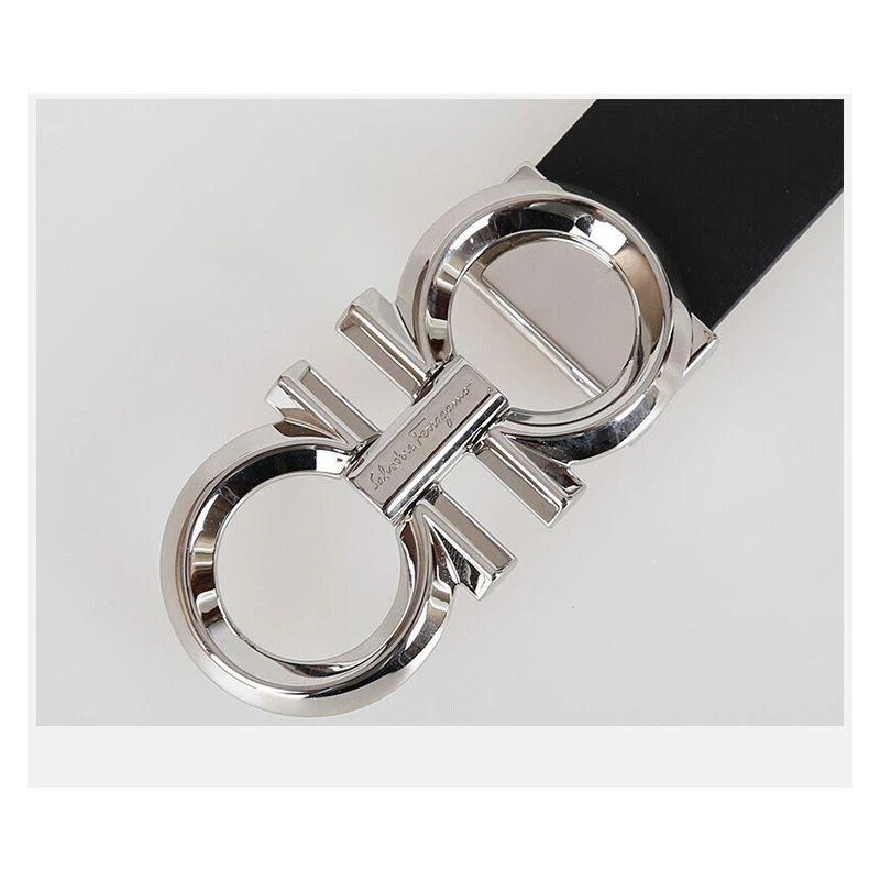 商品Salvatore Ferragamo|香港直邮Salvatore Ferragamo 菲拉格慕 男士黑色牛皮腰带 67 993,价格¥6021,第13张图片详细描述