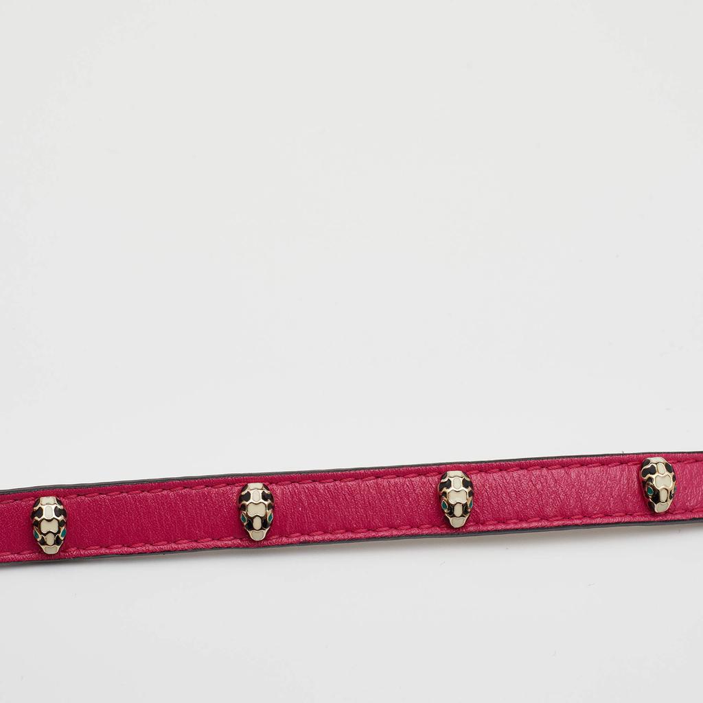 Bvlgari Serpenti Forever Pink Leather Bracelet商品第5张图片规格展示