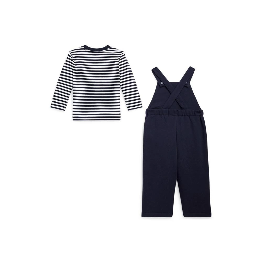 商品Ralph Lauren|Baby Boys Striped Jersey T-shirt and Fleece Overall Set, 2 Piece,价格¥232,第2张图片详细描述