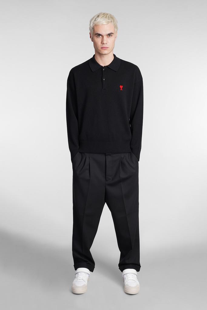 Ami Alexandre Mattiussi Polo In Black Wool商品第2张图片规格展示