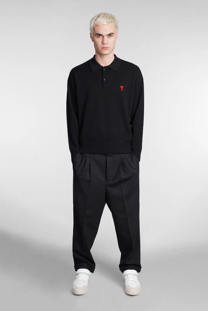 商品AMI|Ami Alexandre Mattiussi Polo In Black Wool,价格¥2569,第2张图片详细描述