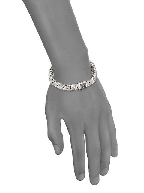 Classic Chain Gemstone & Sterling Silver Medium Bracelet商品第2张图片规格展示