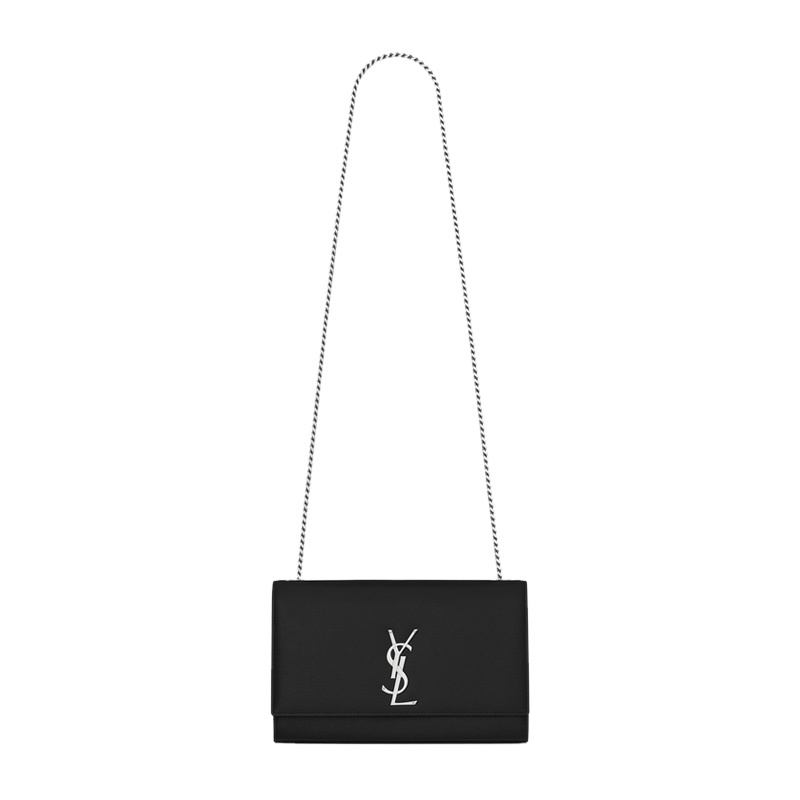 商品[国内直发] Yves Saint Laurent|YSL 圣罗兰 女士经典中号黑色粒纹牛皮金属logo单肩斜挎包 364021-BOW0N-1000,价格¥17071,第1张图片