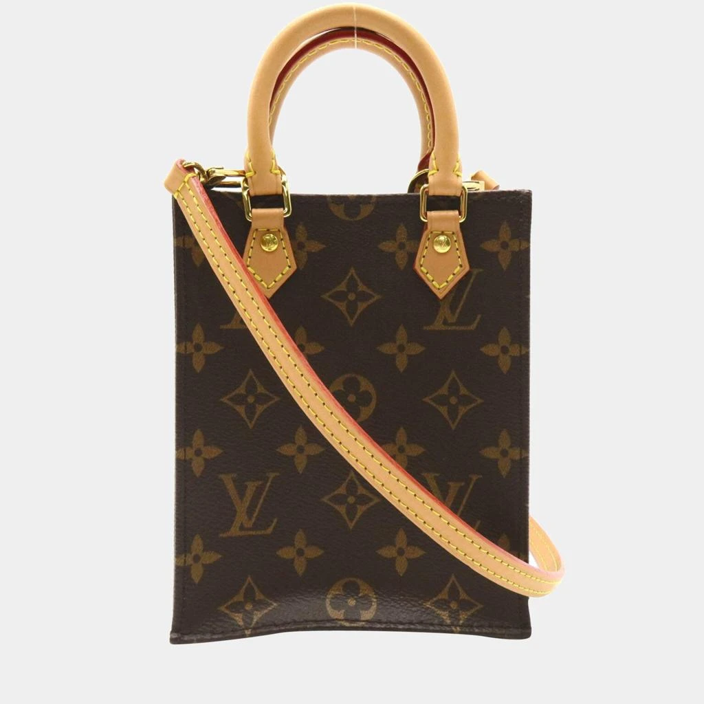 商品[二手商品] Louis Vuitton|Louis Vuitton Brown Canvas Monogram Petit Sac Plat Crossbody Bag,价格¥17430,第1张图片