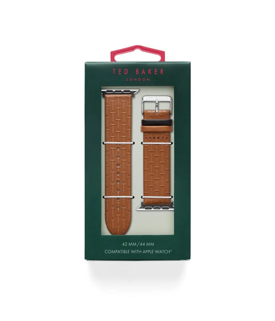 商品Ted Baker London|T-embossed leather black keeper smartwatch band compatible with Apple watch strap 42mm, 44mm,价格¥531,第3张图片详细描述